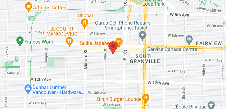 map of 206 1675 W 10TH AVENUE